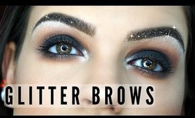 Smokey Eye & GLITTER BROWS TUTORIAL?!?!?!?