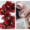 burgundy tips & flowers