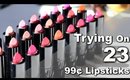 Trying On 23 Shades of Wet n Wild Silk Finish Lipsticks | Bailey B.