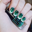 Green Chevron Nails