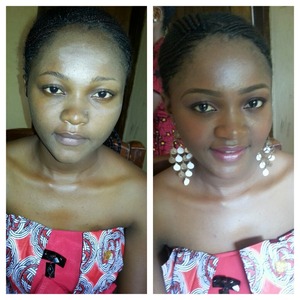 Before and after pix of an usher @ an event...makeup by Emel makeover