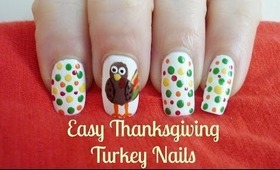 How To - Easy & Cute Thanksgiving Turkey Nails!
