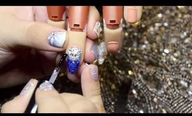 Glitter Gel Nails & Rhinestone Nails