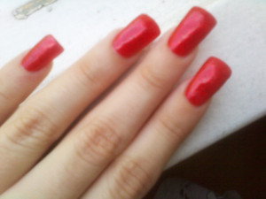 Red Glitter Nails