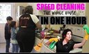 SPEED CLEANING MY HOUSE IN ONE HOUR | POWER HOUR CLEANING ROUTINE