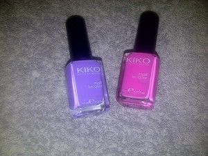 Kiko Nail Laquer in 331 (lilac) and 288 (baby pink)
