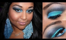 Black and Turquoise cut crease tutorial!!!