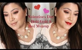 Valentine's Day be Bold with Gold & Red Makeup ☆