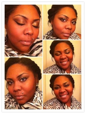 Playing in my makeup
Gold eyeshadow, black liner, contour & highlight 