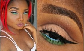 CUT CREASE WITH A POP OF COLOR - Make up Tutorial - Queenii Rozenblad