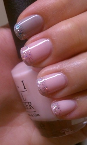 Light pink with glittery tips