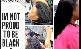 IM NOT PROUD TO BE A BLACK WOMEN THATS WHY I STRAIGHTEN MY HAIR?!! PURE SILK ON 4C  NATURAL HAIR