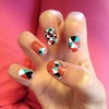 Geometric Nails Inspired by Chelsea King/Queen
