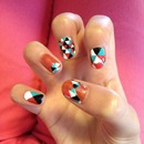 Geometric Nails Inspired by Chelsea King/Queen