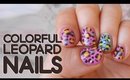 Colorful leopard nails tutorial - QueenLila.com