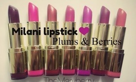 Review & Swatches: Milani Color Statement Lipsticks (Plums & Berries)