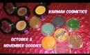 Karmah October & November Goddies | halloween collection, glitter, eyeshadows