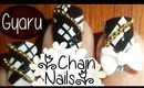 Black and White Japanese Gyaru Beaded Chain Nail Art