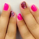 neon pink/party glitter 