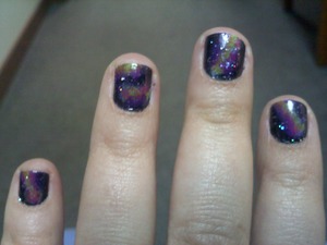 "galaxy nails" done on my short nails 