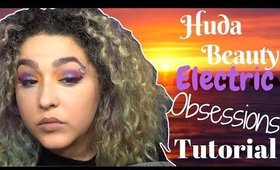 Huda Beauty Electric Obsessions Eyeshadow Palette Tutorial - Sunset Eye- (NoBlandMakeup)