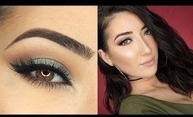 Olive Green Smokey Cat Eye Makeup Tutorial