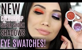 NEW Colourpop Supershock Shadows LIVE SWATCHING | 15 EYE SWATCHES!