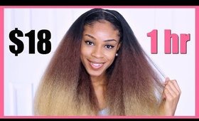 LONG Natural Hair in 1hr? KINKY STRAIGHT HAIR UNDER $20