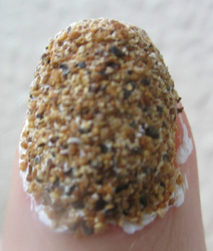 I love the look of Nutmeg and it is a very fall-ish look so I did my first try at a caviar type nail with it. 