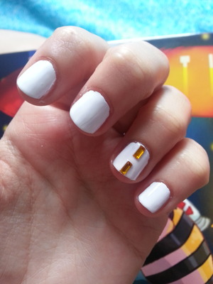 white with gold rectangles