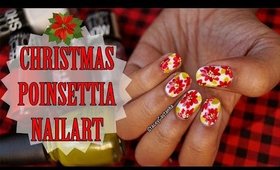 CHRISTMAS NAILART | Poinsettia flowers TUTORIAL | HANDPAINTED