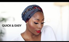 EASIEST HEAD WRAP/TURBAN TUTORIAL - YOU CAN DO THIS IN 5 MINUTES | DIMMA UMEH