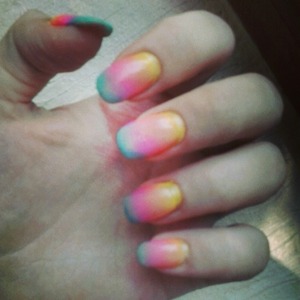it's my first try :) i used nail polish over gel nails