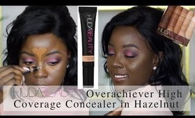 HUDA BEAUTY CONCEALER REVIEW - Overachiever Full Coverage Concealer First Impression