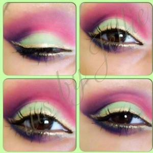 Summer eyes neons with gold liner 
