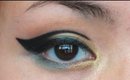 Green, gold, and black cut crease makeup tutorial
