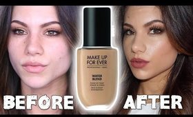 NEW MAKEUP FOR EVER Water Blend Foundation | First Impressions Review & Demo