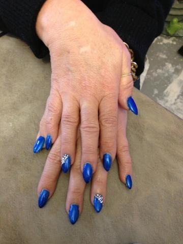 Blue Nails and Strass | Julia M.'s Photo | Beautylish