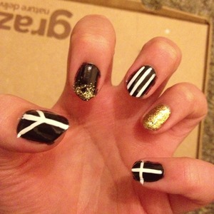 A different look on each nail but all staying within the same theme!