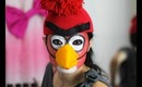 How To 3D Angry Bird Halloween Make Up Tutorial (Face, Beak and Hair)