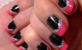♥ HOW TO: Cute & Easy Hot Pink & Black Nail Polish Tutorial! ♥