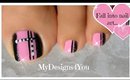 Quick Toenail Design | Pink and Black Pedicure ♥