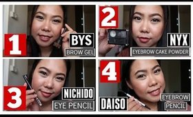 EYEBROW ROUTINE PHILIPPINES 2016: 4 WAYS USING BROW PRODUCTS FROM BYS, NYX, NICHIDO and DAISO