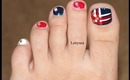 Independence Day Toe Nail Design for Beginners