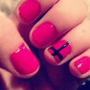 Pink cross nails 