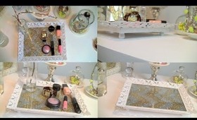 DIY Vanity/Perfume Tray | Chevron Glitter Home Decor