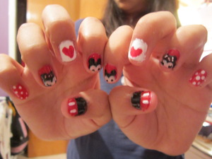 Minnie and Mickie Mouse nails