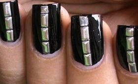 Cute and Sexy Studs! Nail Art Silver Metal Nails How to do stud nail designs studded DIY tutorial