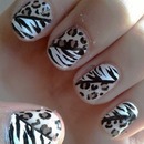 Leopard and Zebra Print Nail Art