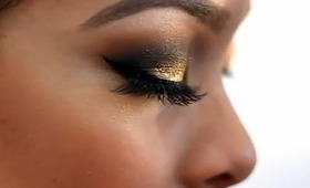 Gold Glitter Smokey Eye Tutorial